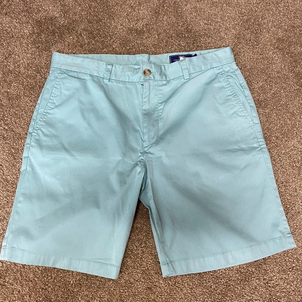 Vineyard Vines Breaker Shorts Mens 35 Mint Green Cotton Stretch Mid Rise Chino